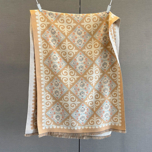Elegant Reversible Jacquard Winter Scarf