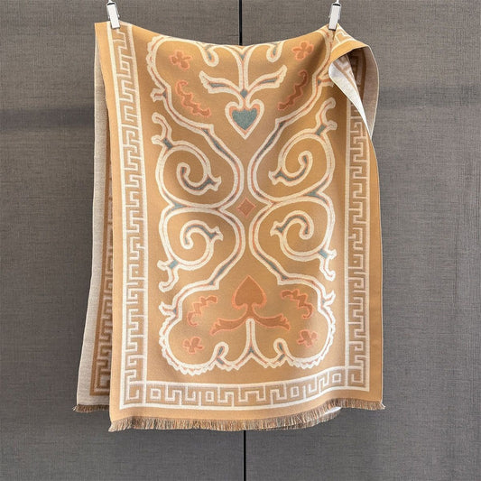 Elegant Warm Double-Sided Jacquard Scarf