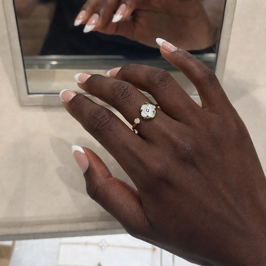 14K Gold Plated Petite Bloom Gold Ring